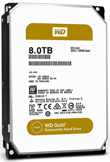 WD 8TB WD8003FRYZ Gold Sata III, 128 MB, 3,5in, 7.200 rpm