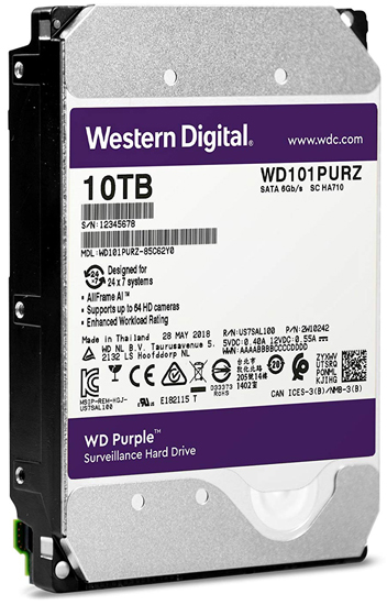 WD 10TB WD101PURZ Purple 3.5 Sata III 256MB 7.200