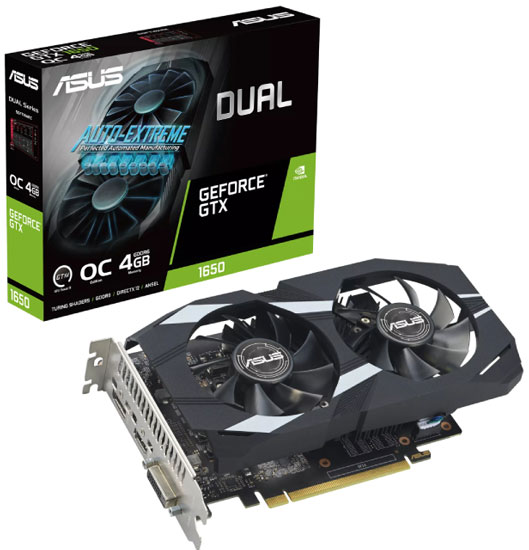 ASUS nVidia GeForce GTX 1650 4GB 128bit DUAL-GTX1650-O4GD6-P-EVO