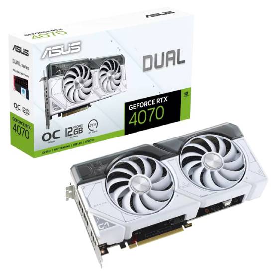 ASUS nVidia GeForce RTX 4070 12GB 192bit DUAL-RTX4070-O12G-WHITE