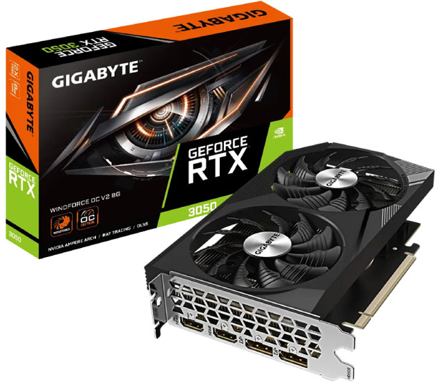 GIGABYTE nVidia GeForce RTX 3050 8GB 128bit GV-N3050WF2OCV2-8GD