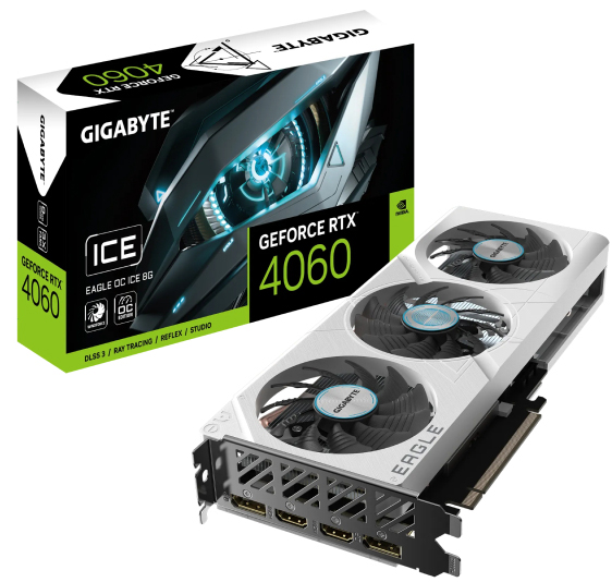 GIGABYTE nVidia GeForce RTX 4060 EAGLE OC ICE 8GB GV-N4060EAGLEOC ICE-8GD