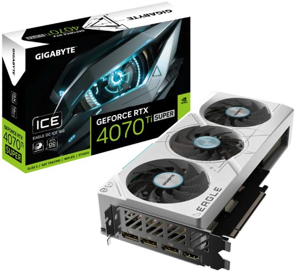 GIGABYTE nVidia GeForce RTX 4070 Ti SUPER EAGLE OC ICE 16GB GV-N407TSEAGLEOCICE-16GD