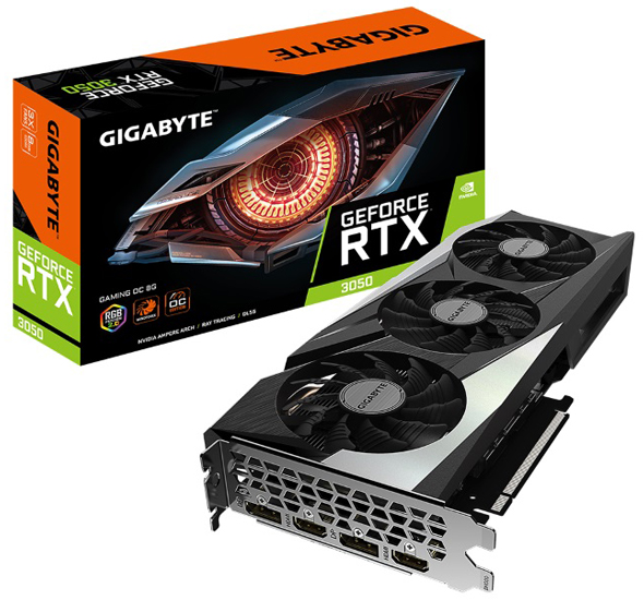 GIGABYTE nVidia GeForce RTX 3050 GV-N3050GAMING OC-8GD GAMING 8GB 128bit