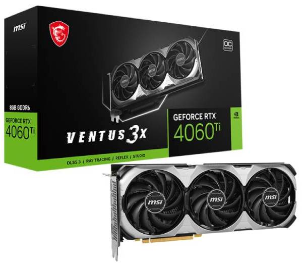 MSI nVidia GeForce RTX 4060 Ti 8GB 128bit RTX 4060 Ti VENTUS 3X 8G OC
