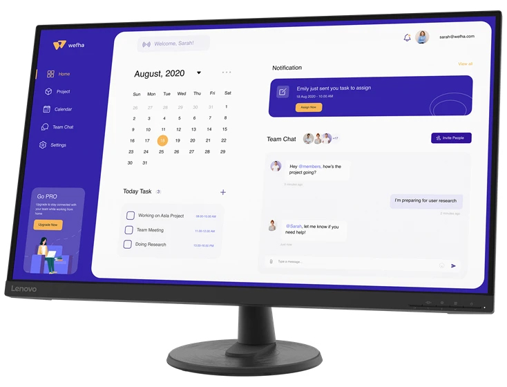 LENOVO 31.5in D32u-40 VA 3840x2160/60Hz 4ms 2xHDMI DP FreeSync VESA crna 66FDGAC2EU