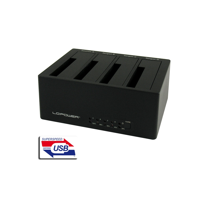 Docking Station 4-bay LC-DOCK-U3-4B 4xSSD/HDD, Black, USB 3.0/eSATA 20090 - Slika 3