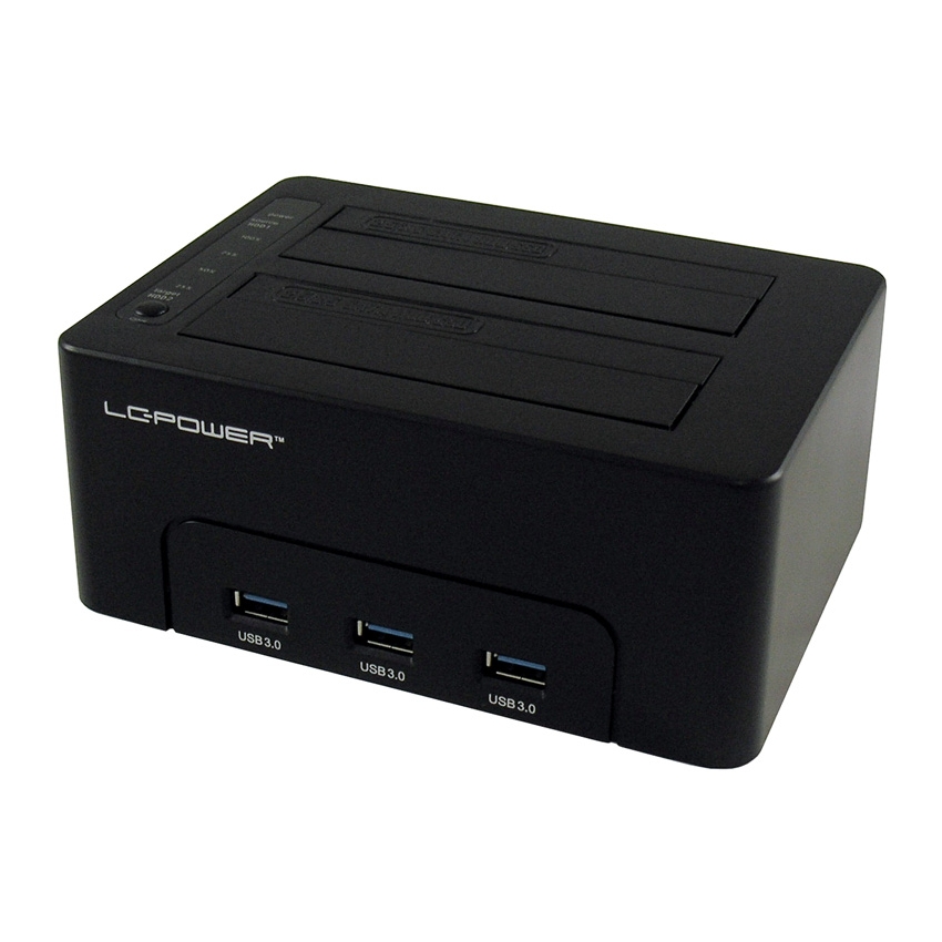 Hdd docking station LC POWER LC-DOCK-U3-HUB - USB3.0 2x HDD/SSD + 3x USB3.0 HUB Black - Slika 4