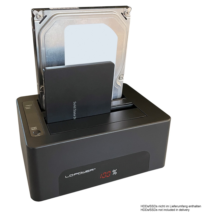 Hdd docking station LC Power LC-DOCK-U3-V USB3.2 2xSSD/HDD Black - Slika 3