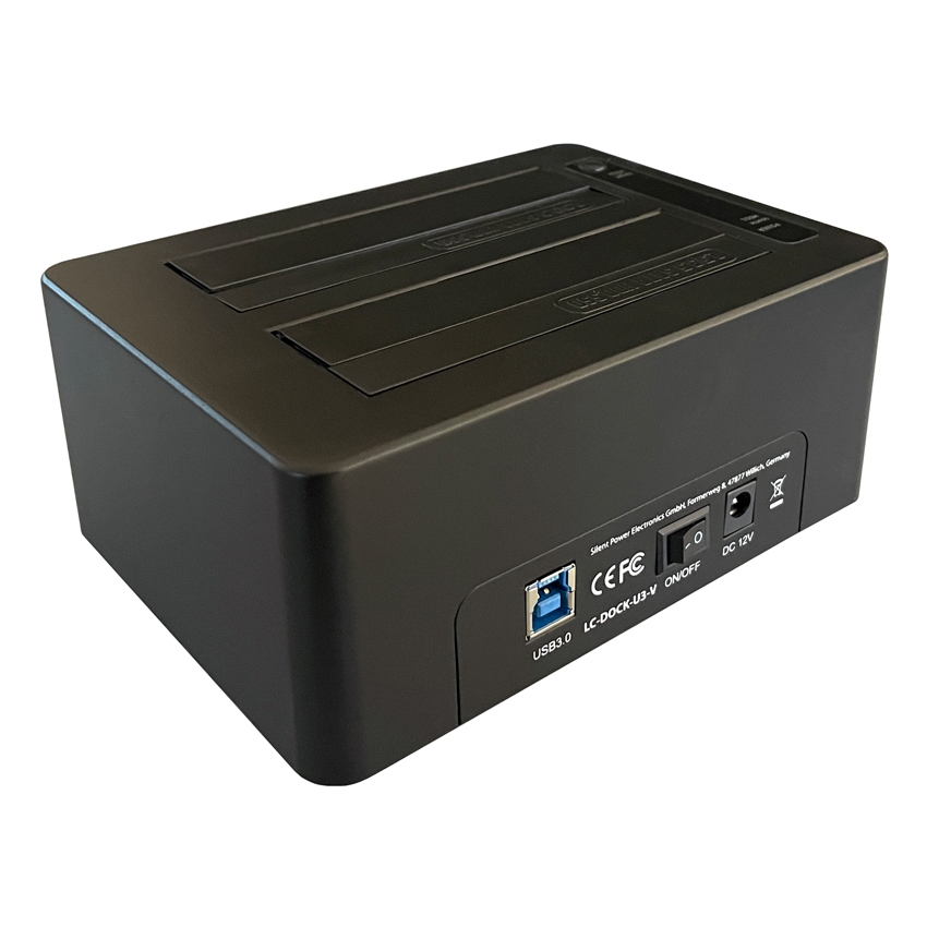 Hdd docking station LC Power LC-DOCK-U3-V USB3.2 2xSSD/HDD Black