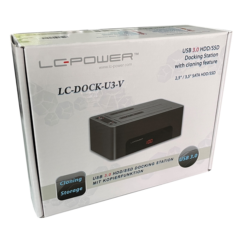 Hdd docking station LC Power LC-DOCK-U3-V USB3.2 2xSSD/HDD Black - Slika 7