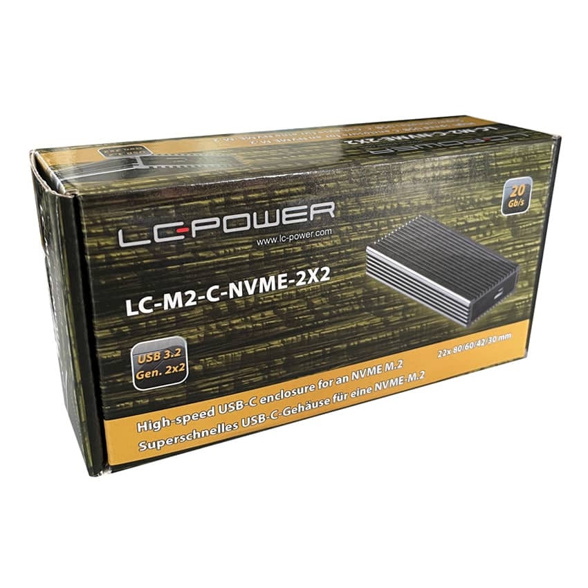 Enclosure LC Power LC-M2-C-NVME-2X2 - M.2 NVMe SSD USB3.2 Gen.2x2 Type C Black - Slika 5