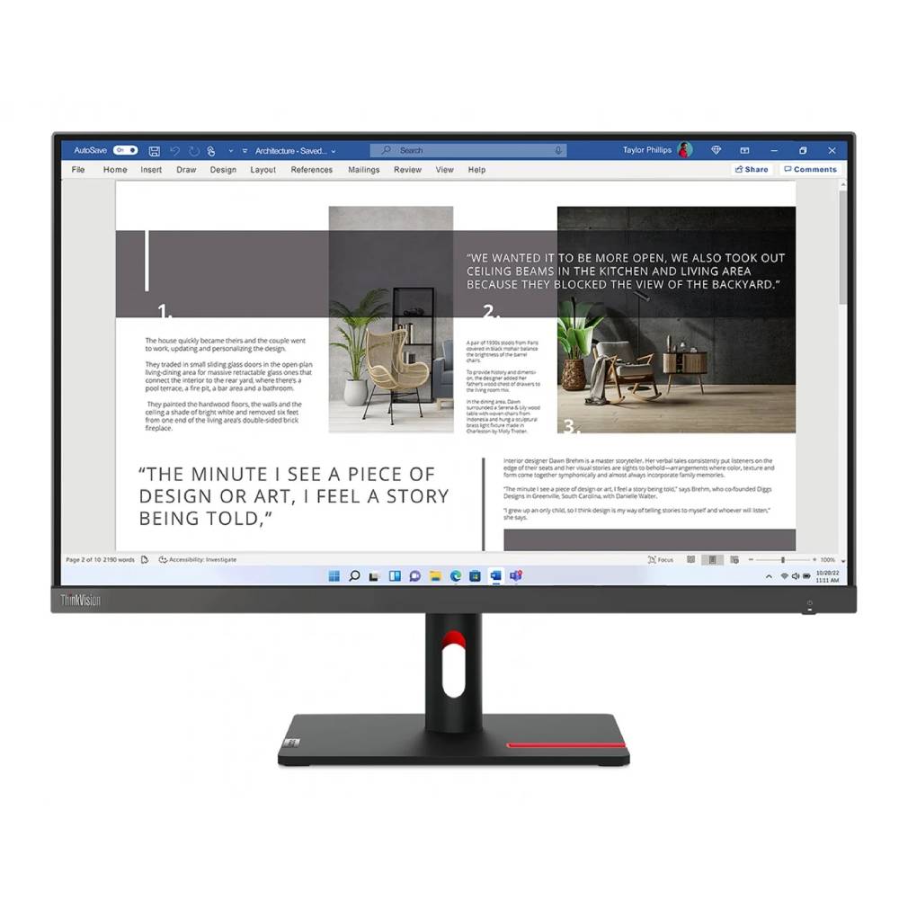 Lenovo S27i-30 27in IPS FHD Monitor | 1920x1080 | HDMI, VGA | 3-Year Warranty | 63DFKAT4EU