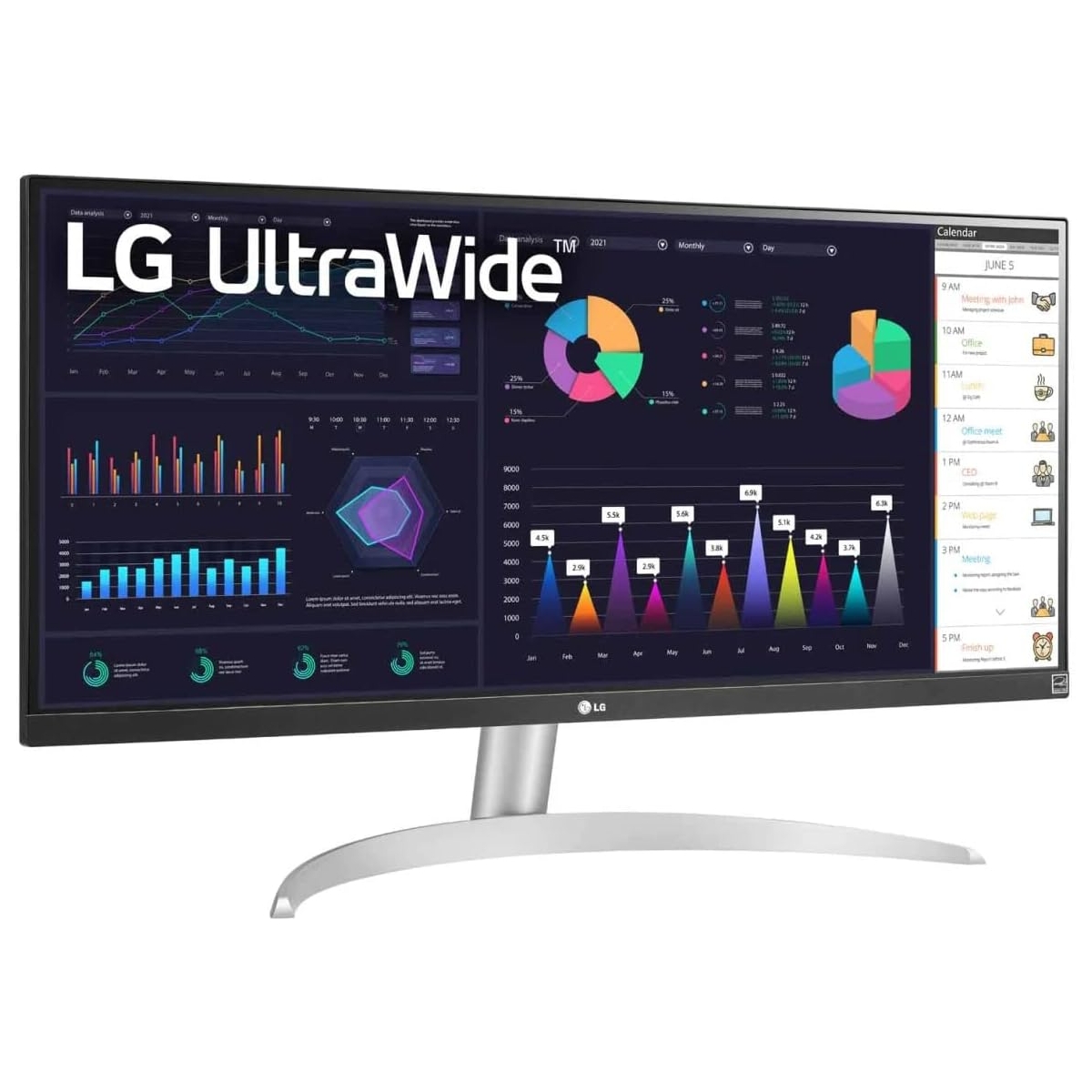 Lg 29iin 29WQ600-W IPS 2560x1080 5 ms, DP, HDMI, USB Type-C Zvucnici Boja Bela, Tilt podesivo po visini - Slika 6