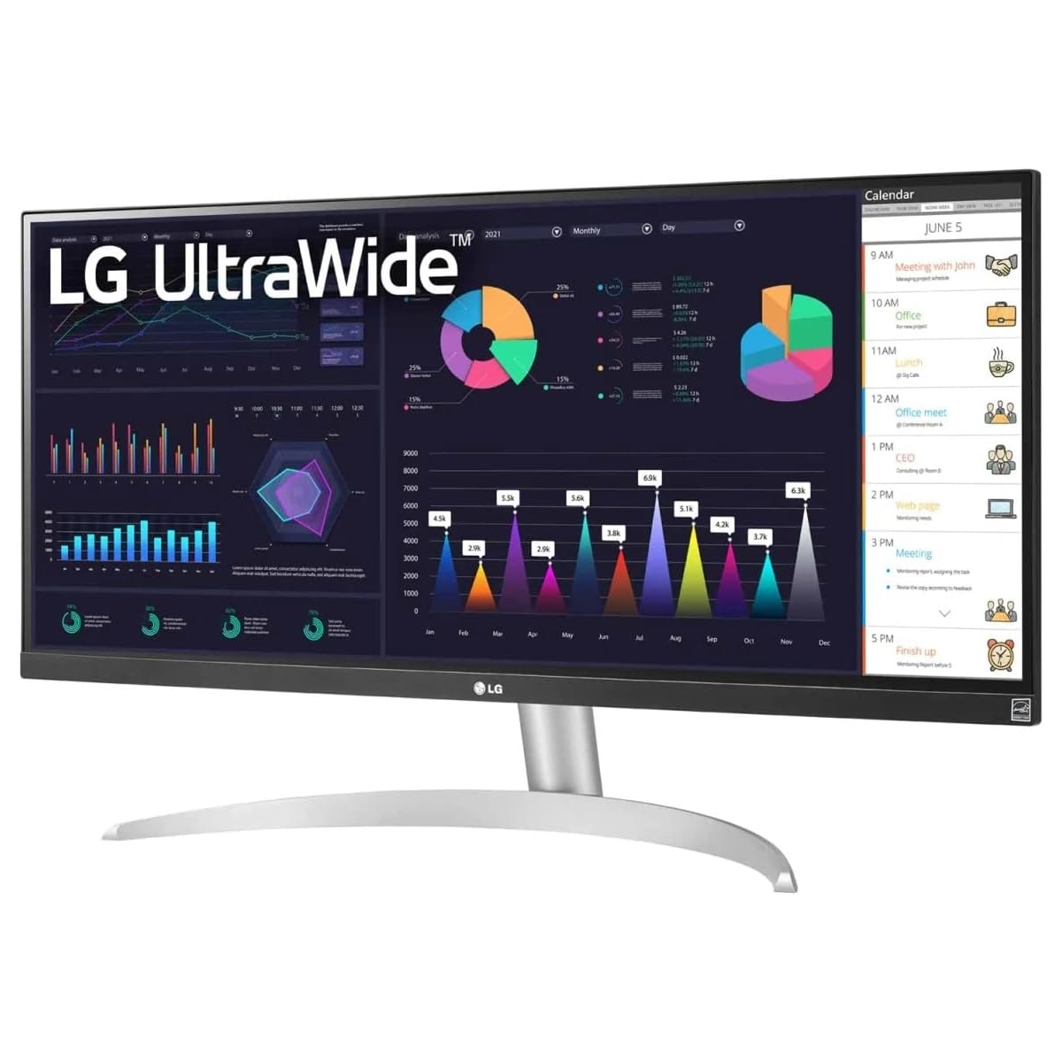 Lg 29iin 29WQ600-W IPS 2560x1080 5 ms, DP, HDMI, USB Type-C Zvucnici Boja Bela, Tilt podesivo po visini - Slika 7