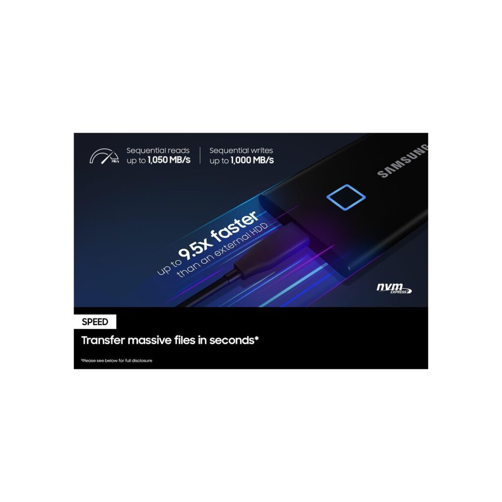 Alternative view of EXT-SSD 1TB SAMSUNG MU-PC1T0K Portable T7 Touch crni