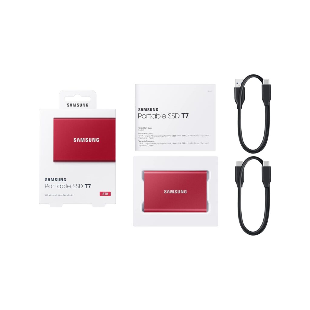Alternative view of EXT-SSD 2TB SAMSUNG MU-PC2T0R Portable T7 crveni
