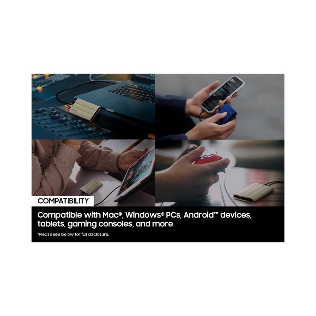 Alternative view of EXT-SSD 4TB SAMSUNG MU-PE4T0S Portable T7 Shield crni