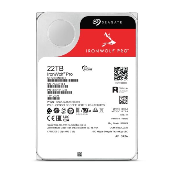 SEAGATE 22TB ST22000NT001 3.5inSATA III 256MB 7200rpm IronWolf Pro hard disk HDD04138
