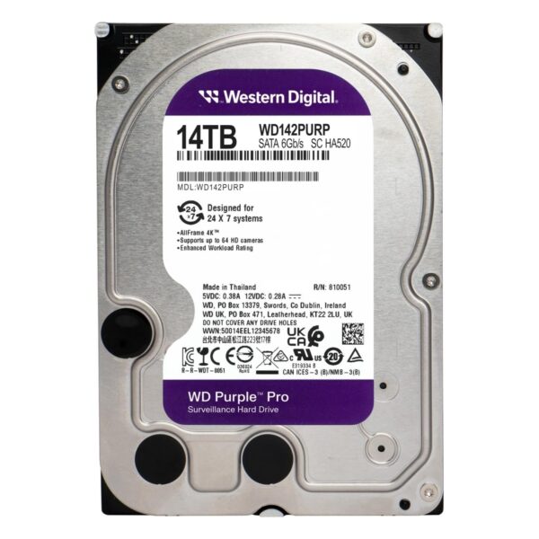 WD 14TB WD142PURP Purple Pro 3.5in SATA III 512MB 7200rpm