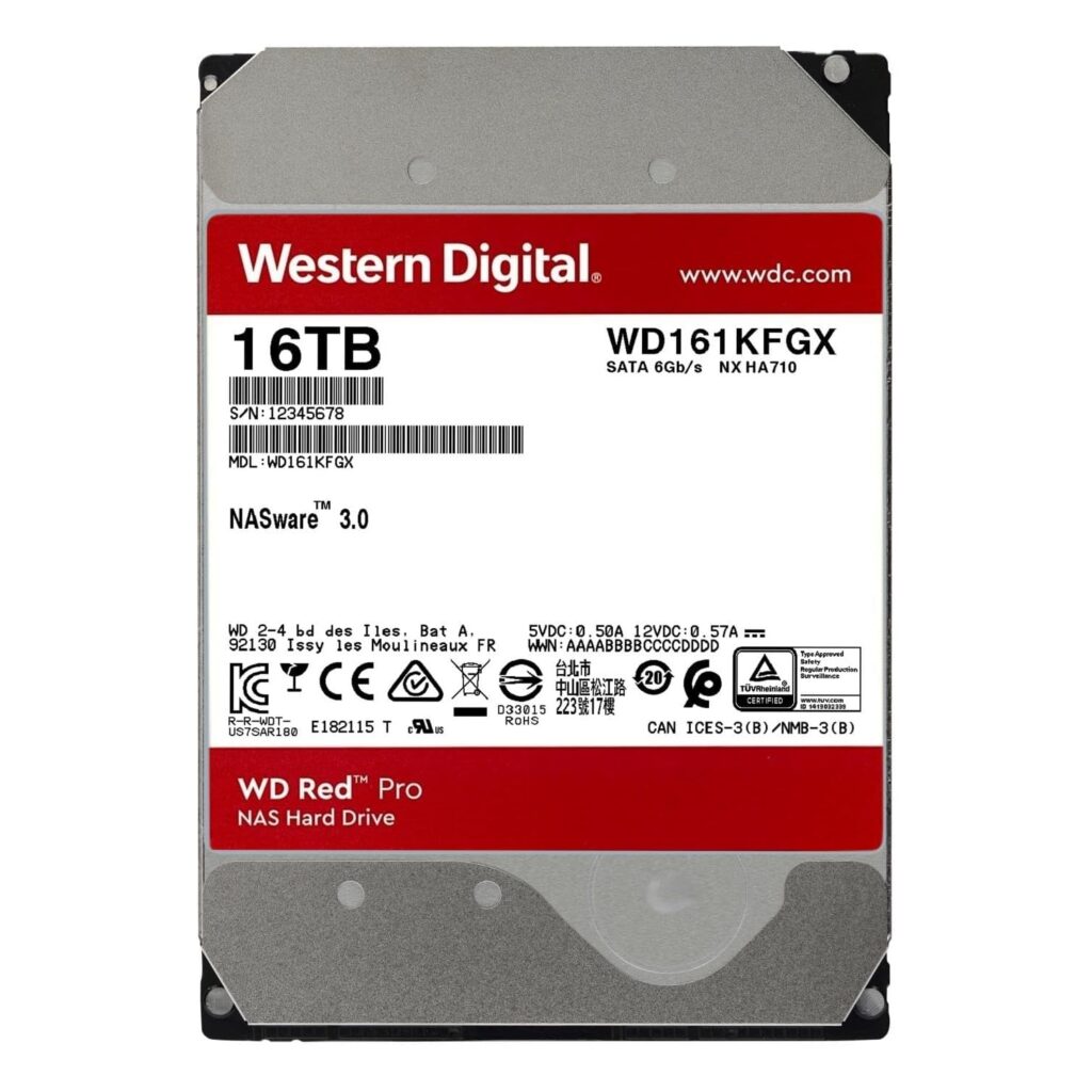 Alternative view of WD 16TB WD161KFGX Red Pro 3.5in Sata III 512MB 7.200rpm