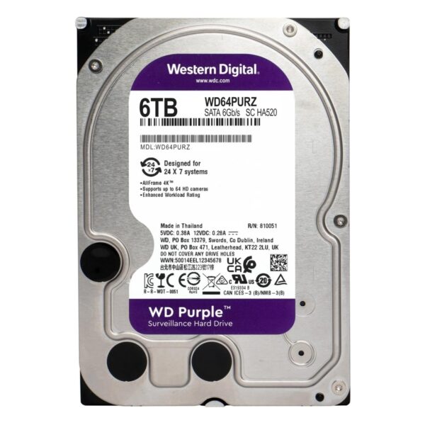 WD 6TB WD64PURZ 5640rpm 256MB Purple SATA III IntelliPower
