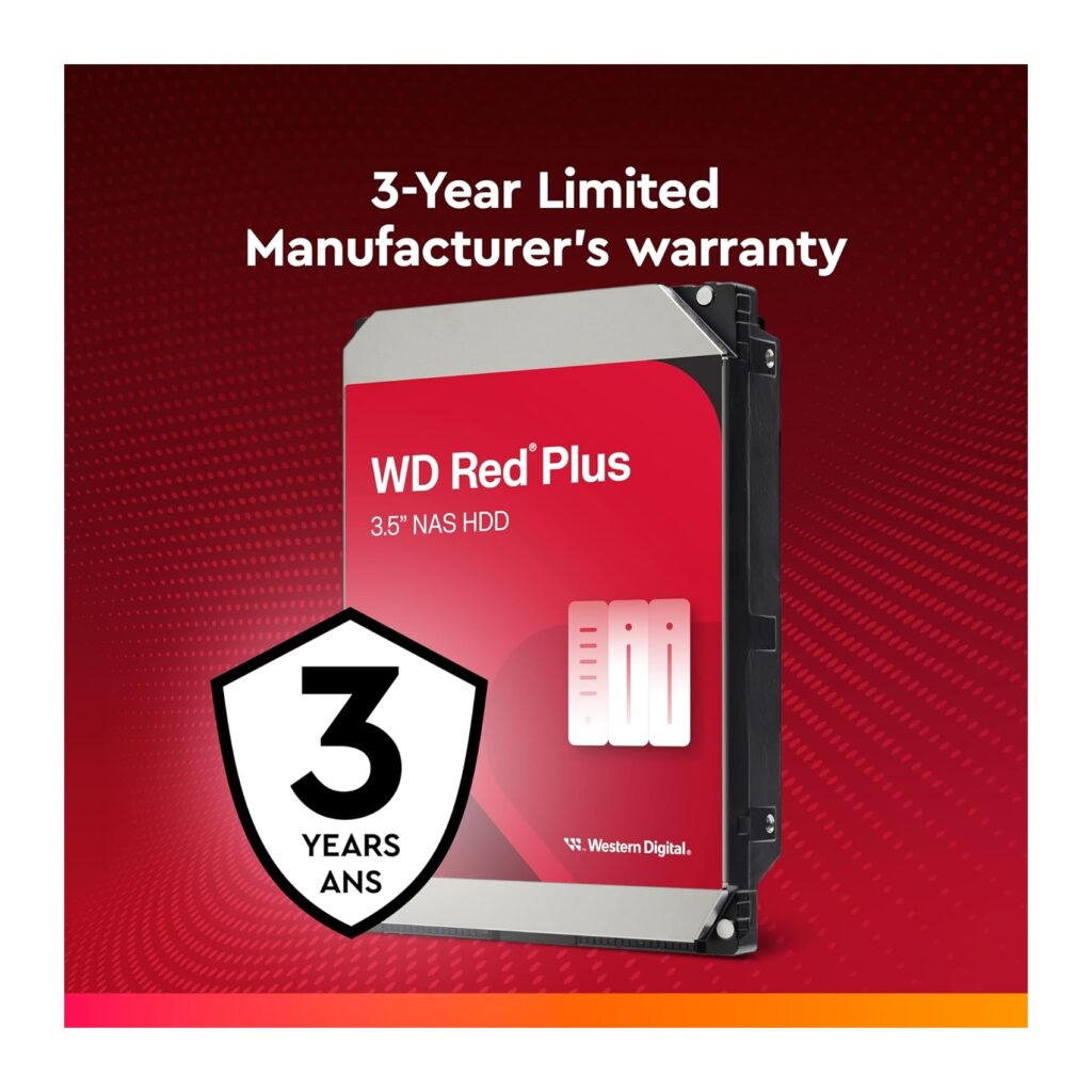 Alternative view of WD 8TB WD80EFPX Red Plus 3.5in 5400rpm SATA III 256MB INTELliPower