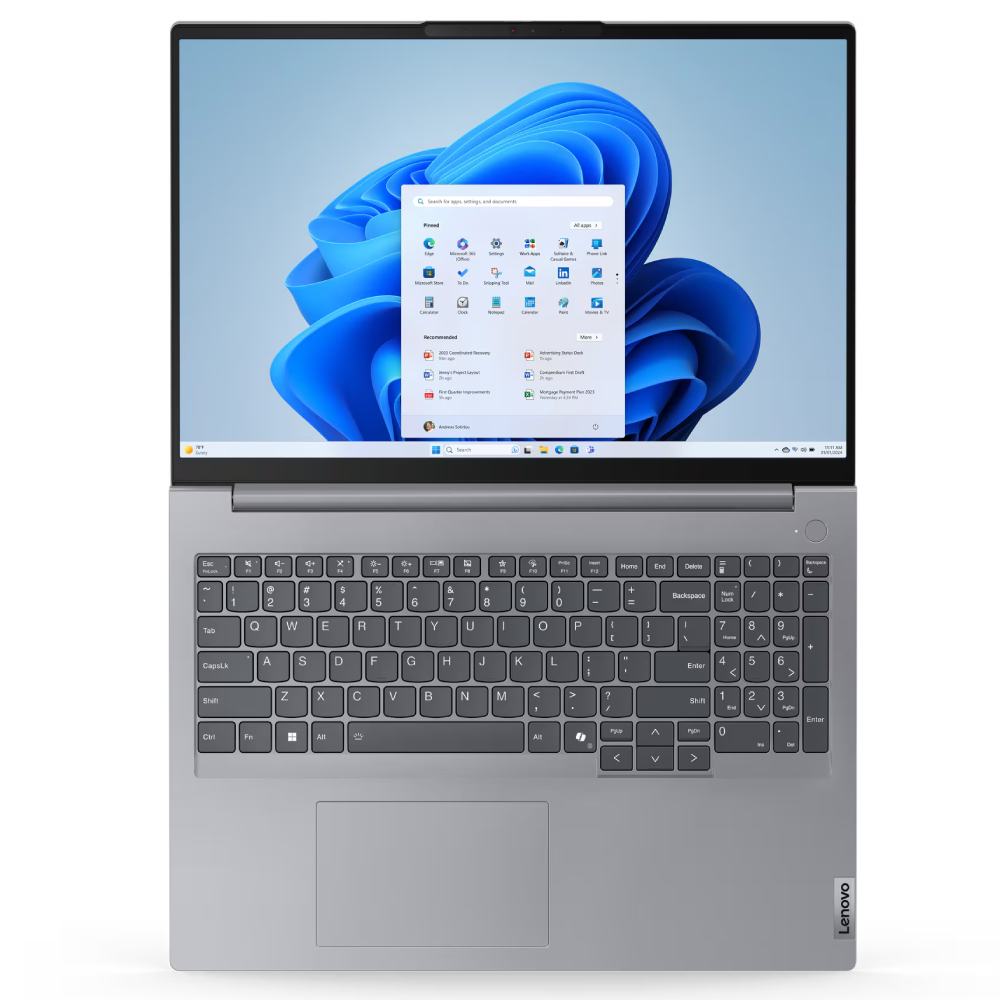 LENOVO 21MS004VYA ThinkBook 16 G7 IML Ultra 5 125U (12C/14T, 12MB), 1x 8GB DDR5, SSD 256GB PCIe, 16in WUXGA (1920x1200) IPS AG 300n, INTEL Graphics, GLAN, WLAN, BT, KybSR BL, HDMI, 2x USB 3.2 G1, TB4, USB-C 3.2 G2, FPR, Cam FHD+IR, 45Wh, 2W x2, - Slika 2