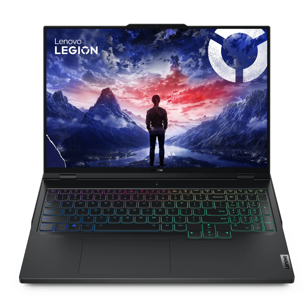 LENOVO 83DE007SYA Legion Pro 7 16IRX9H (Eclipse Black, Aluminium) 24-Core i9-14900HX (8P+16E) 5.8GHz/36MB 32GB 1TB-NVMe 16in WQXGA 2560x1600 IPS 500n 240Hz sRGB AG DolbyV HDR400 1080p RTX4090-16GB-GDDR6 AI Chip GLan Killer-WiFi BT5.3 PerKey-RGB-Backl