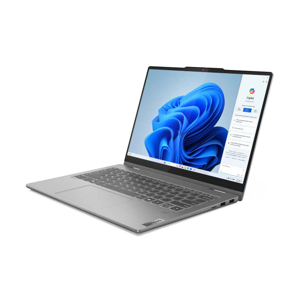 LENOVO 83DT007WYA IdeaPad 5 2-in-1 14IRU9 (Luna Grey, Aluminium Top) 10-Core 5 120U 5.0GHz/12MB 16GB 1TB-NVMe 14in WUXGA (1920x1200) TOUCH OLED 400n GL DigitalPen 1080p INTEL-Graphics WiFi A/X Backlite HDMI USB-C/DP SD TPM BT5.3 Batt-57Wh FPR DOS