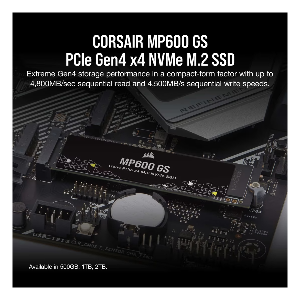 SSD M.2 500GB CORSAIR MP600 GS Gen4x4 3500MBs/4800MBs CSSD-F0500GBMP600GS - Slika 2