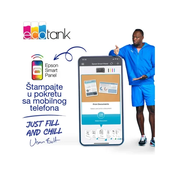 Alternative view of EPSON L5316 EcoTank, print-scan-copy-fax, Color, A4, 5760X1440, Wi-Fi, LAN, ADF, LCD, Manual Duplex, White