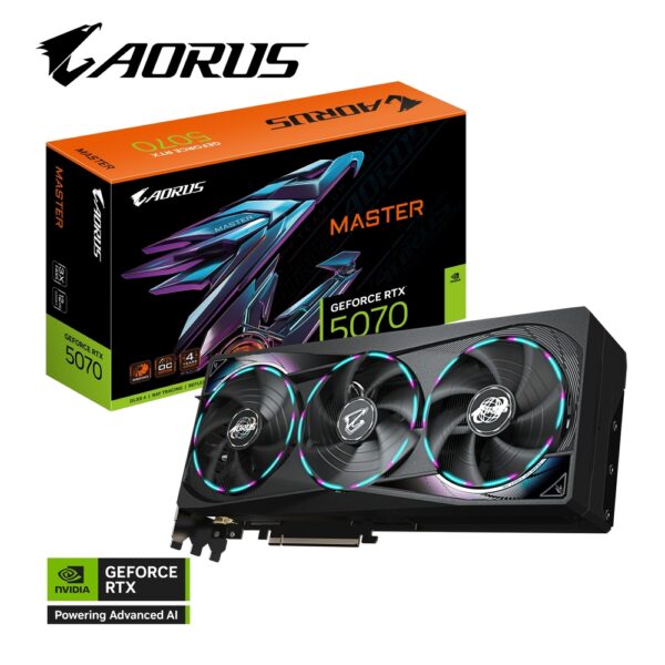 Alternative view of GIGABYTE nVidia GeForce RTX 5070  MASTER 12GB 192bit GV-N5070AORUS M-12GD rev. 1.0