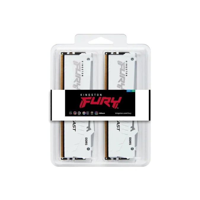 Alternative view of KINGSTON DDR5 32GB 6000MT/s KF560C30BWEAK2-32 2x16GB kit FURY Beast RGB White EXPO