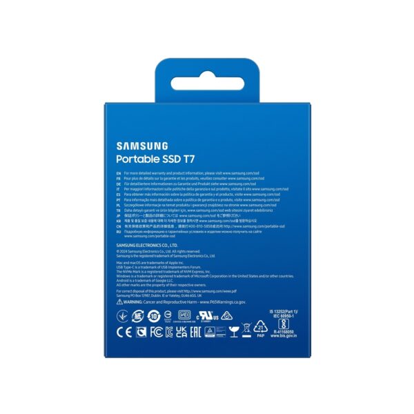 Alternative view of EXT-SSD 2TB Samsung  Portable T7 MU-PC2T0H/WW plavi