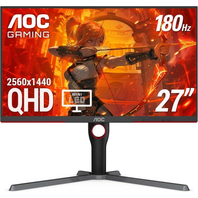 27in AOC Q27G3XMN/BK Gaming QHD 2560x1440 | 180Hz VA | 1ms | AMD FreeSync | Ergonomic Stand