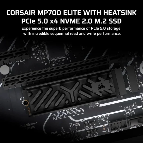 Alternative view of SSD M.2 1TB CORSAIR MP700 ELITE Gen5x4 8500MB/10000MBs CSSD-F1000GBMP700EHS