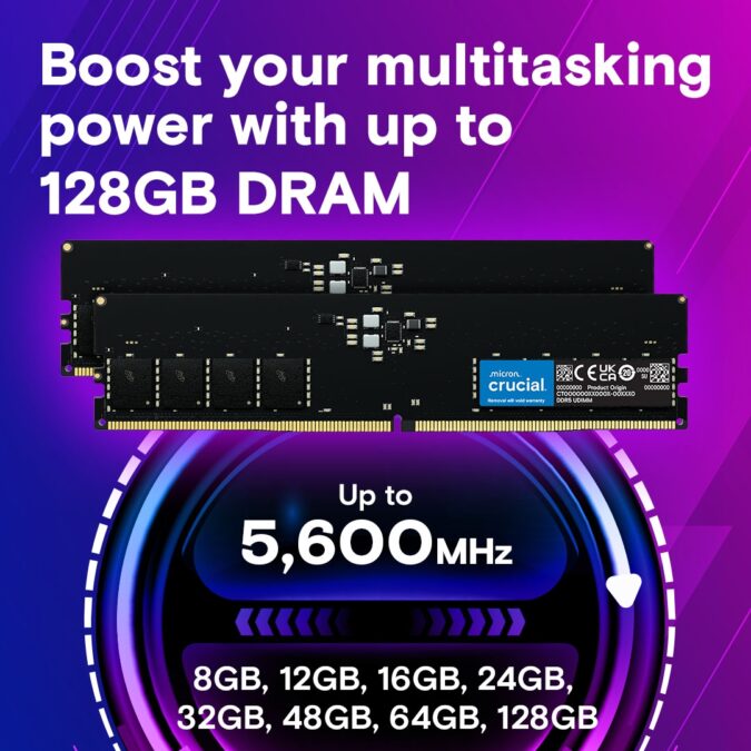 Alternative view of CRUCIAL DDR5 32GB 5600MT/s CT32G56C46U5