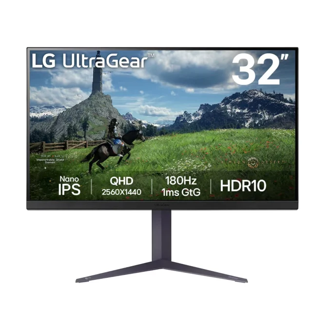 LG 32GS85Q-B 31.5in QHD Gaming Monitor | 180Hz IPS | 1ms GtG | G-SYNC, FreeSync | Ergonomic Stand