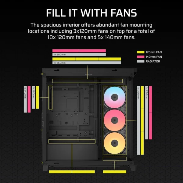 Alternative view of CORSAIR 4500X FRAME RS-R ARGB Panoramic Glass, CC-9011314-WW