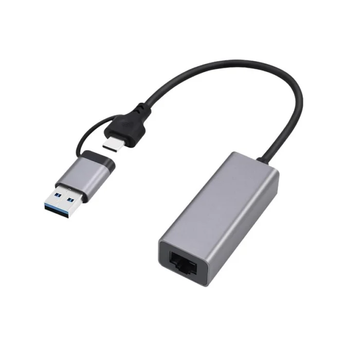 Alternative view of GEMBIRD A-USB3AC-LAN-01 USB 3.1 + type-C Gigabit network adapter, space grey