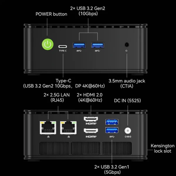 Mini PC GMKTec NucBox G11 W11Pro Ryzen 5 Embedded R2514 4C 8T, 16GB DDR4 512GB M.2 ,2xHDMI 4K,2xUSB-A 3.2  61601 - Slika 12