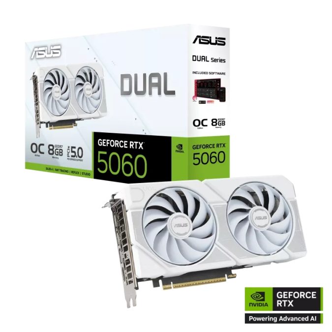Alternative view of ASUS nVidia GeForce RTX 5060 8GB 128bit DUAL-RTX5060-O8G-WHITE
