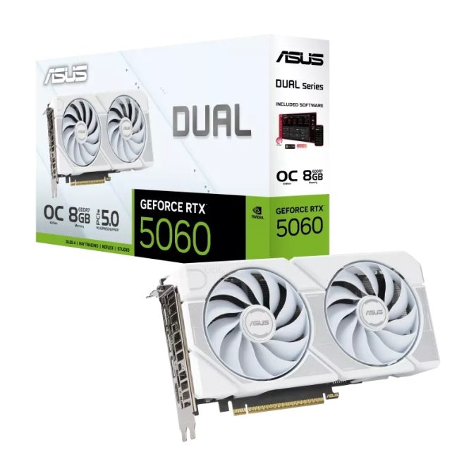 ASUS nVidia GeForce RTX 5060 8GB 128bit DUAL-RTX5060-O8G-WHITE