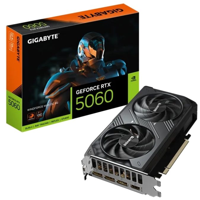 GIGABYTE nVidia geforce RTX 5060 GV-N5060WF2MAXOC-8GD 8GB GDDR7 128 bit crna