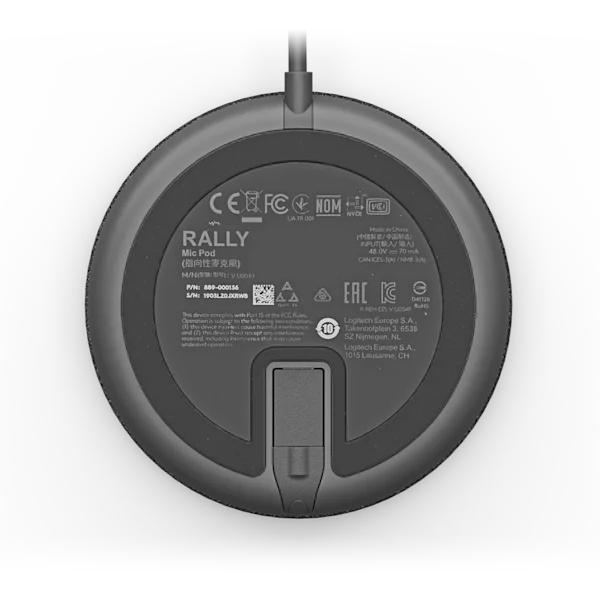 Alternative view of Logitech Microphone Pod for Logitech Rally Graphite 989-000430